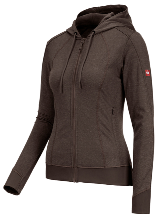 [17-110_XS] Dames bodywarmer met capuchon, kastanjebruin, Farm-ING (XS)