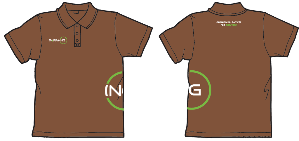 Polo T-Shirt, braun, Herren Farm-ING